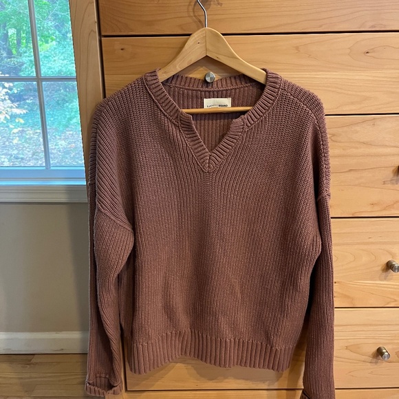Dusty rose Lucky brand cotton sweater - Picture 1 of 3